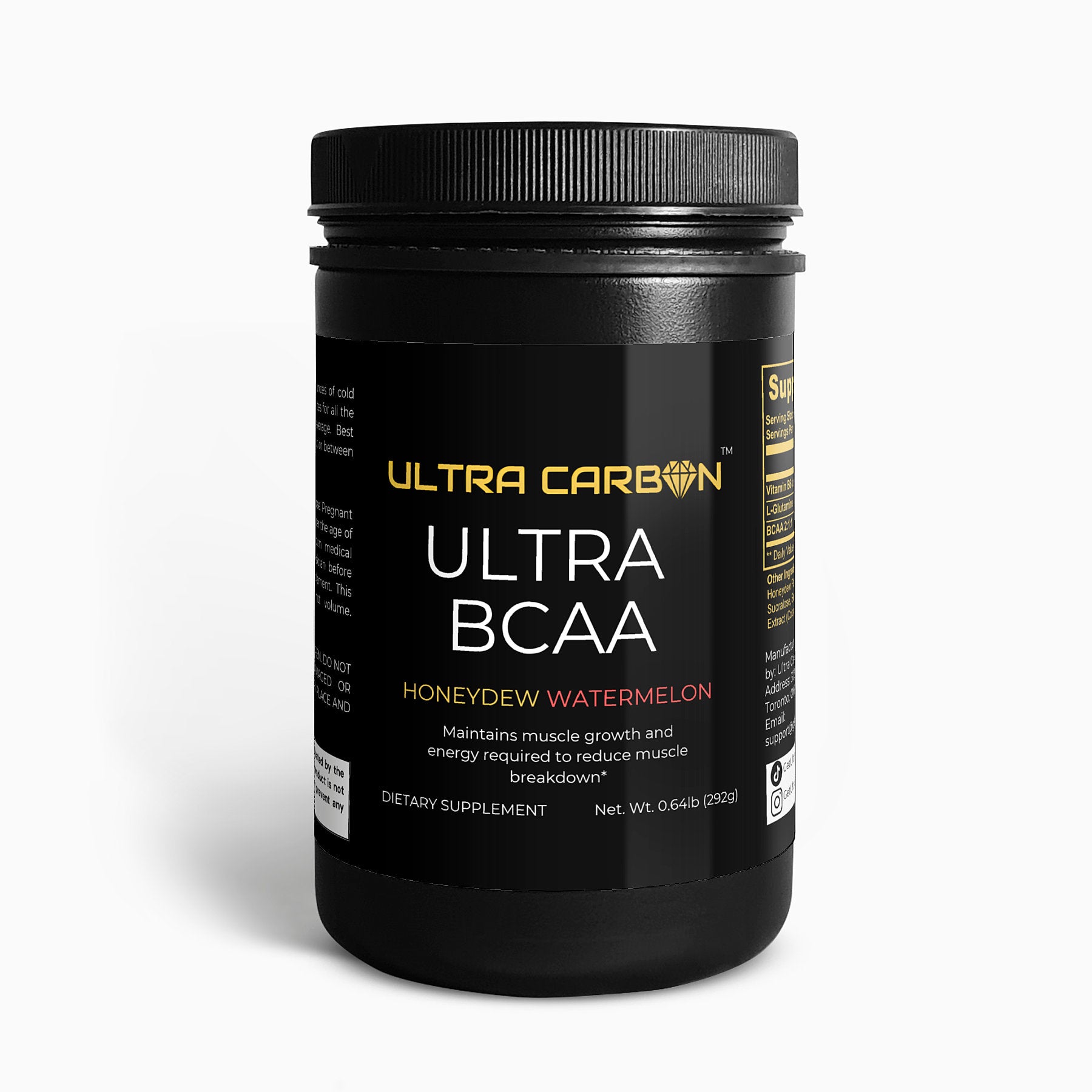 A white bottle of Ultra Carbon's Ultra Ashwagandha dietary supplement with 60 capsules.