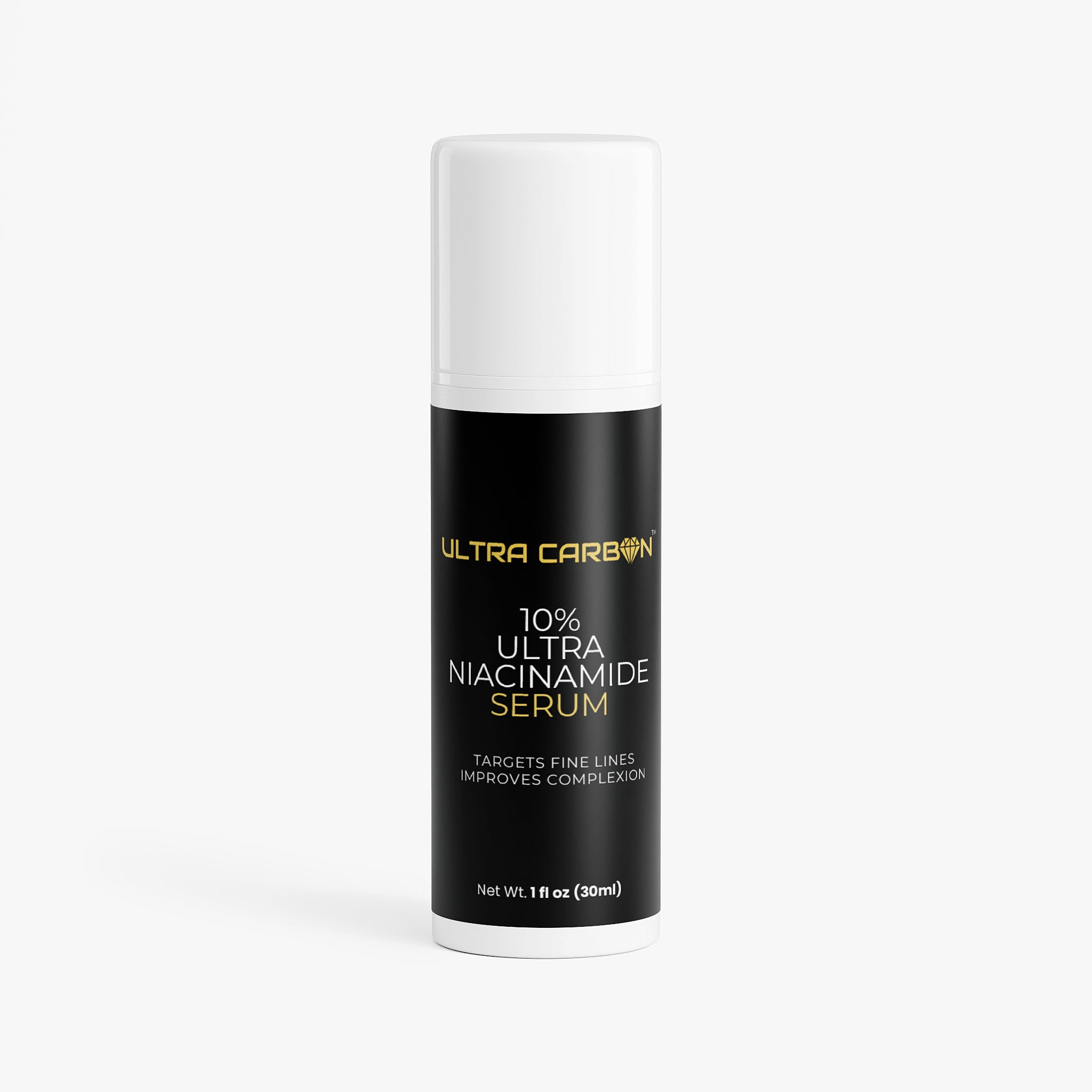 A white bottle of Ultra Carbon's Ultra Ashwagandha dietary supplement with 60 capsules.